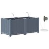 vidaXL Градинска саксия 2 pcs Светло сиво 80 x 40 x 37,5 см Пластмаса