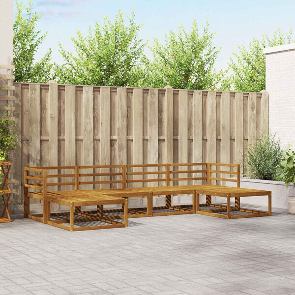 vidaXL Комплект дивани за открито 6 pcs Натурален и Антрацит