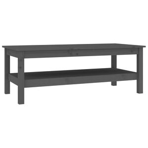vidaXL Кафе маса, сива, 110x50x40 см, борово дърво масив