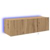 vidaXL TV стенен шкаф 100 x 35 x 31 cm Дъб Инженерна дървесина