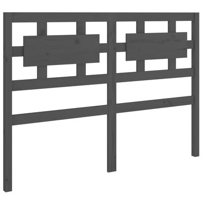 vidaXL Горна табла за легло, сива, 185,5x4x100 см, бор масив