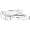vidaXL Дневно легло с уширение и чекмеджета без матрак бял 90x190 см