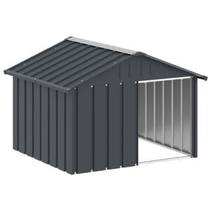 vidaXL Кучешка къща, антрацит, 116,5x103x81,5 см, поцинкована стомана