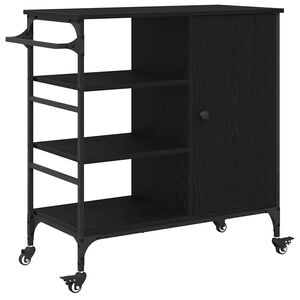 vidaXL Кухненска количка Черния дъб 87.5 x 39 x 84.5 см