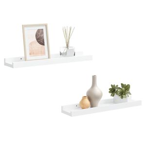 vidaXL Рафтове за фоторамки, 2 бр, бели, 40x9x3 см, МДФ