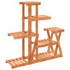 vidaXL Поставка за цветя, 95x25x96 см, масивна ела