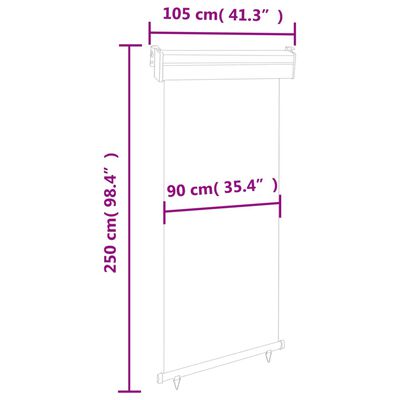 vidaXL Вертикална тента за балкон, 105x250 см, кафява