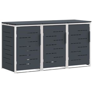 vidaXL Съхранение на контейнер for 3 Bins 240L Неръждаема стомана