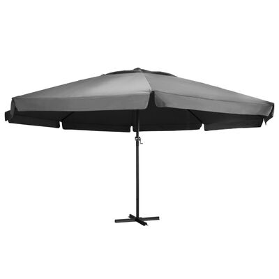 vidaXL Градински чадър с алуминиев прът, 600 см, антрацит