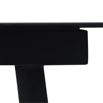 vidaXL Градински трапезен комплект от 7 части, черно, PVC ратан
