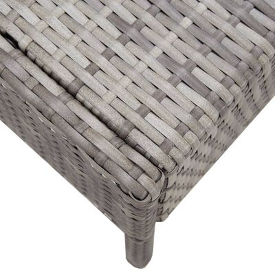 vidaXL Градински комплект с възглавници, 5 части, полиратан, сив