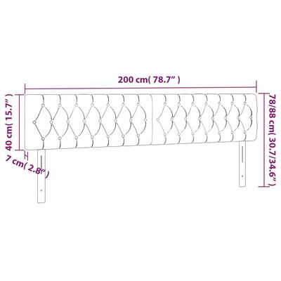 vidaXL Горни табли за легло, 2 бр, таупе, 100x7x78/88 см, плат