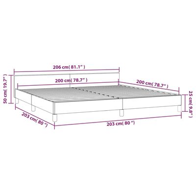 vidaXL Рамка за легло с табла, кафява, 200x200 см, изкуствена кожа