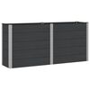 vidaXL Градинска повдигната леха Черно 200 x 50 x 91 cm алу.