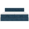 vidaXL Османска легло с матраци и LED, тъмносиньо, 200x200 см, кадифе