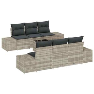 vidaXL Градински Софа Комплект 8 pcs Светло сиво и тъмно сиво