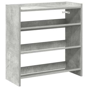 vidaXL Етажерка за обувки, бетонно сива, 60x25x62 см, инженерно дърво