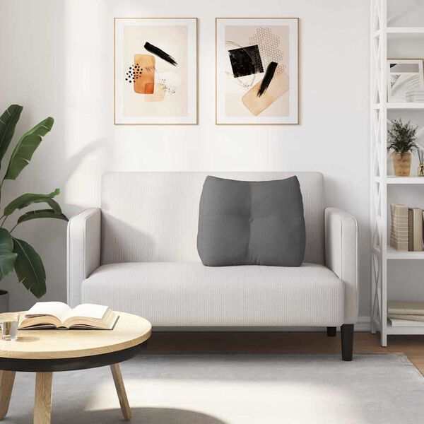 vidaXL Възглавница за гръб Тъмен сив 60 x 24 x 50 см текстил