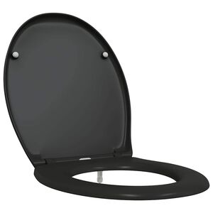 vidaXL Тоалетна седалка Черно 47 x 37 x 4 см Дуропласт