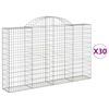 vidaXL Габионни кошници арка 30 бр 200x30x120/140см поцинковано желязо