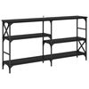 vidaXL Конзолна маса Черния дъб 150 x 29 x 76,5 см Инженерна дървесина