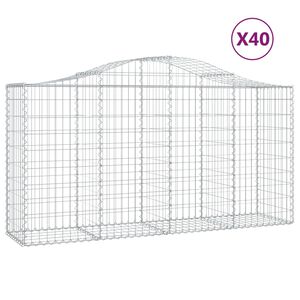 vidaXL Габионни кошници арка 40 бр 200x50x100/120см поцинковано желязо