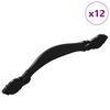 vidaXL Дръжка 12 pcs Черно 143 x 19,2 x 20 мм Цинкова сплав