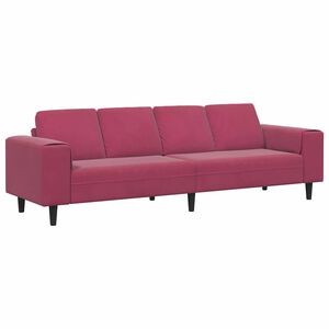 vidaXL Диван за всекидневна Виненочервен 250 x 77 x 76 см