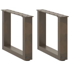 vidaXL Крака за масичка за кафе, U-образни, 2 бр., естествена стомана, 40 x (30-31) см, стомана