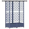 vidaXL Повдигнато легло с решетка и покривка Сив 124 x 40 x 123 см ПП
