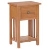 vidaXL Маса за списания с чекмедже, 35x27x55 см, дъбово дърво масив