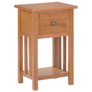 vidaXL Маса за списания с чекмедже, 35x27x55 см, дъбово дърво масив