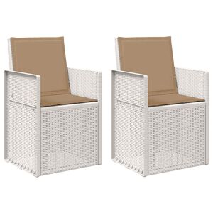 vidaXL Градински Dining Столове 2 pcs Бяло и таупе ПП