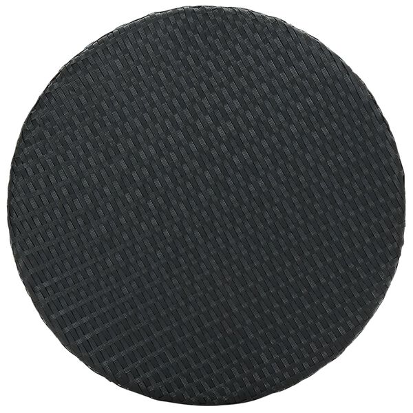 vidaXL Градински бар комплект с възглавници, 3 части, черен полиратан