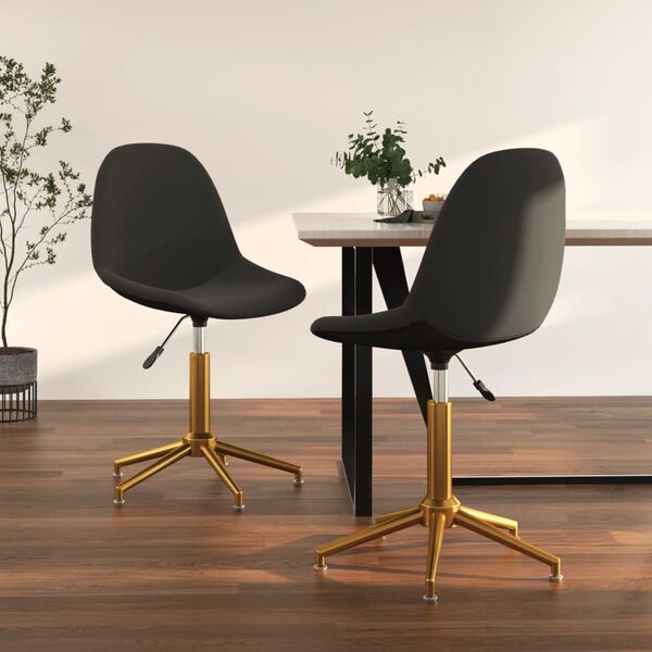 vidaXL Въртящи се трапезни столове, 2 бр, тъмносиви, кадифе