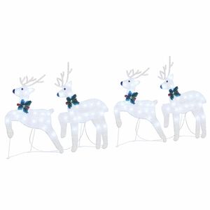 vidaXL LED елени 4 бр. Сребрист 45 x 19 x 65 см текстил