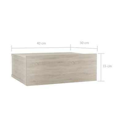 vidaXL Нощни шкафчета за стена, 2 бр, дъб сонома, 40x30x15 см, ПДЧ