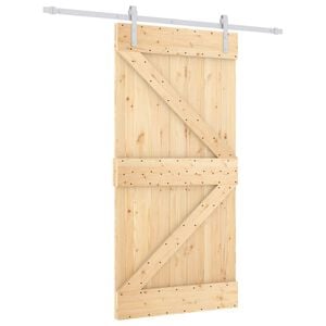 vidaXL Преплъзваща се врата Естествено и бяло 100 x 210 cm