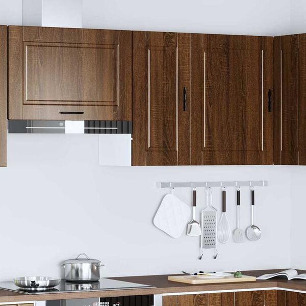 vidaXL Кухненски стенен шкаф Porto, кафяв дъб, инженерно дърво