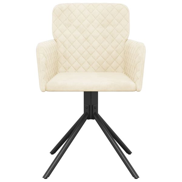 vidaXL Въртящи трапезни столове, 2 бр, кремави, кадифе