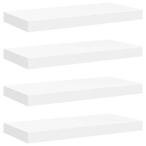 vidaXL Окачени стенни рафтове, 4 бр, бели, 50x23,5x3,8 см, МДФ