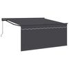vidaXL Прибираща се тента Антрацит 300 x 250 cm Полиестер и алуминий