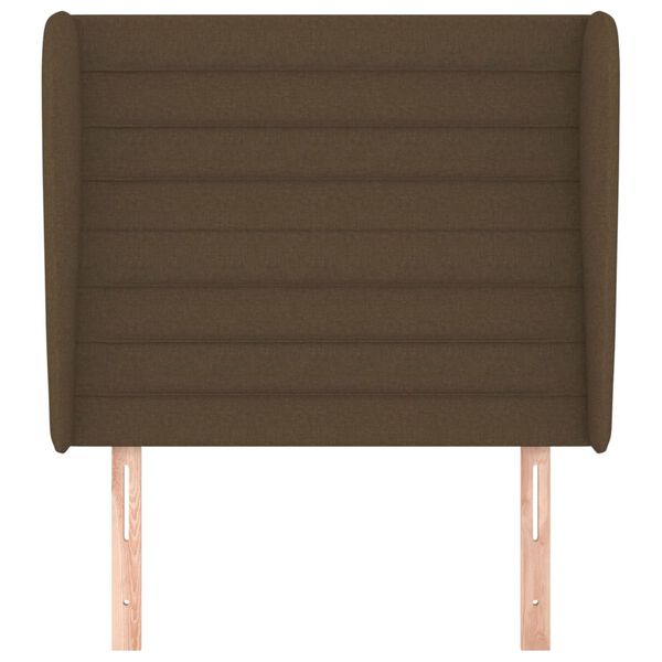 vidaXL Горна табла за легло с уши, тъмнокафява, 83x23x118/128 см, плат