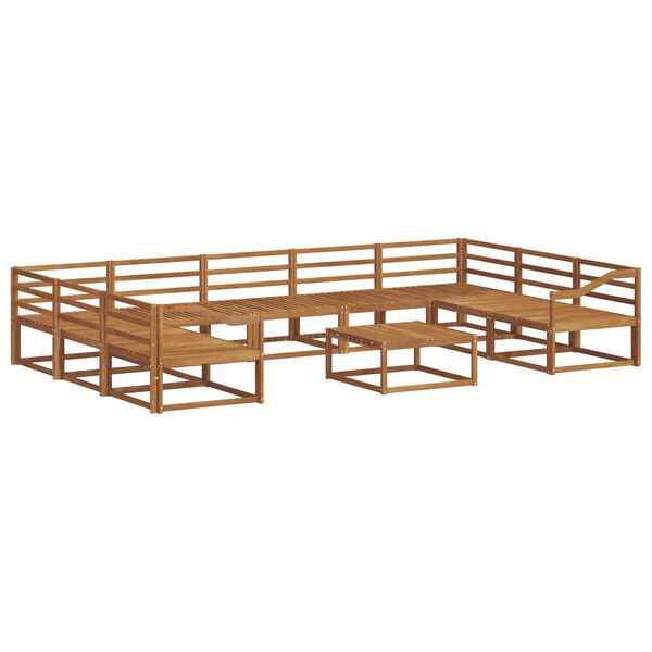 vidaXL Комплект дивани за открито 10 pcs Естествен