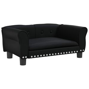 vidaXL Кучешко легло, черно, 70x45x30 см, изкуствена кожа