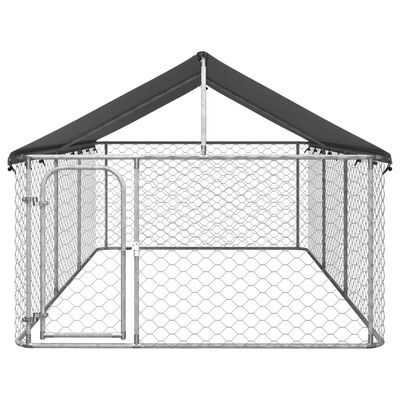 vidaXL Дворна клетка за кучета с покрив, 400x200x150 см