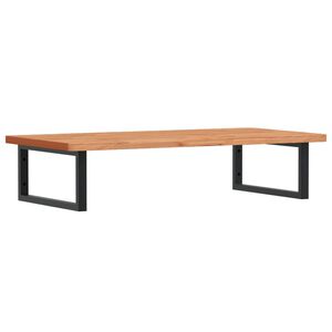 vidaXL Стенен рафт за мивка, стомана и масивно дърво бук