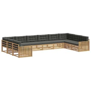 vidaXL Комплекти дивани 10 бр. Бяло и антрацит Polyester