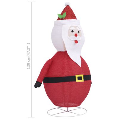 vidaXL Декоративна фигура на Дядо Коледа с LED, лукс, плат, 120 см
