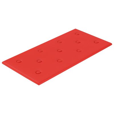 vidaXL Стенни панели 12 бр червени 60x30 см изкуствена кожа 2,16 м²